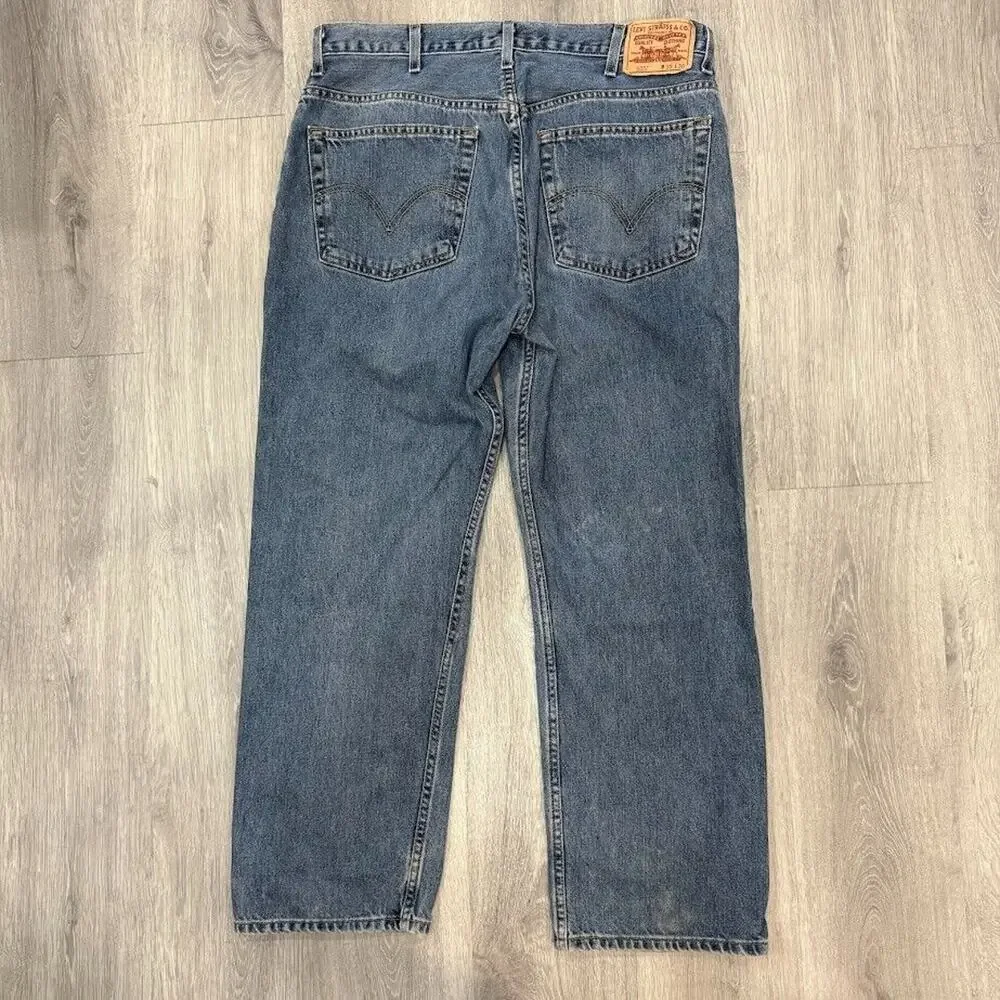 Levi's 505 Regular Fit Jeans Y2k Red‎ Tags 38x30 Blue Actual 36x29